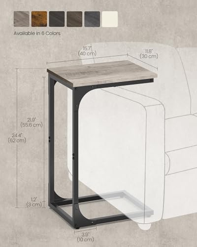 VASAGLE C-Shaped End Table, Small Sofa Side Table with Metal Frame - Image 3