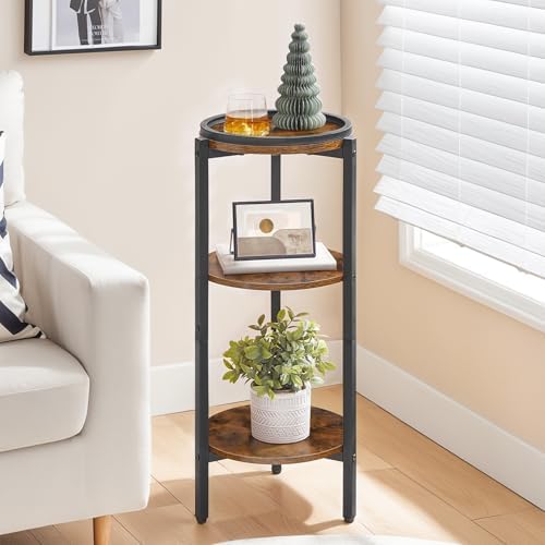 HOOBRO Small Round Side Table, 3-Tier Circle End Table for Small Space - Image 4