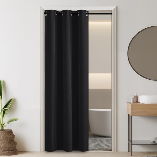 RYB HOME 100% Blackout Door Curtain for Doorway Open Closet Bedroom Kitchen by RYBHOME