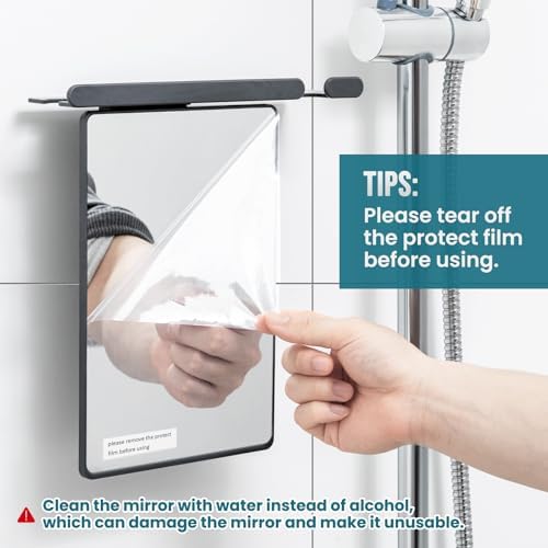 TAILI Shower Mirror Fogless for Shaving,Fogless Mirror Suction Wall Mounted - Image 2
