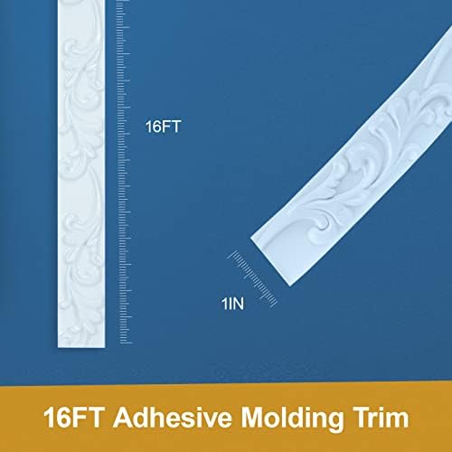 Flexible Molding Trim Wall Trim Self Adhesive, Peel and Stick Mirror Frame Border, Waterproof Bathroom Decor (White) - Image 3