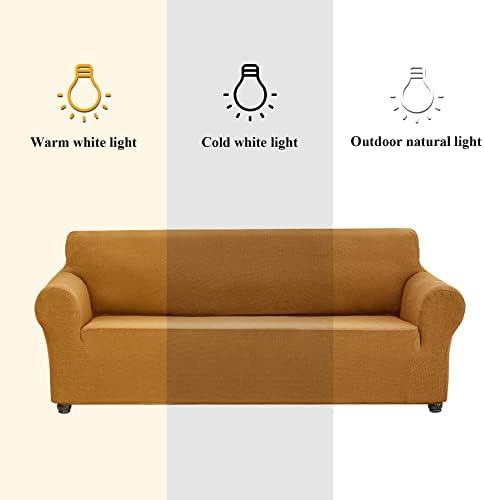 Joccun Stretch Chair Couch Cover,1-Piece Sofa Slipcover Spandex Jacquard Fabric Sofa Covers with Elastic Bottom,Washable Furniture Protector for Dogs,Cats,Kids(Armchair,Gold) - Image 3