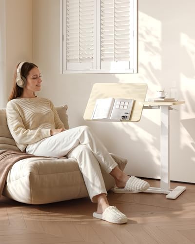 FLEXISPOT 32" Gas Spring C Table with Split Tilting Top,Mobile Side Table by Unknown