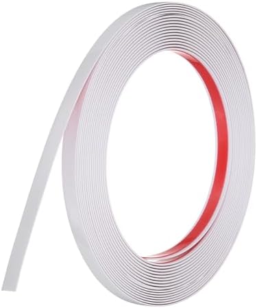 uxcell White Peel and Stick Molding Trim, 0.4 Inch x 19.7 ft Self-Adhesive Mirror Tape, Flexible PVC Border Strip for Wall Decoration Tile Edge Ceiling Floor Frame Furniture Decoration by uxcell