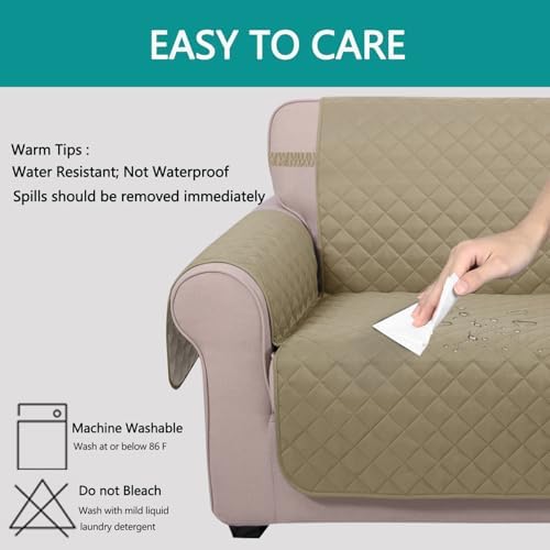 U-NICE HOME Large Sofa Cover Reversible Couch Cover, Light Camel/Beige - Image 5