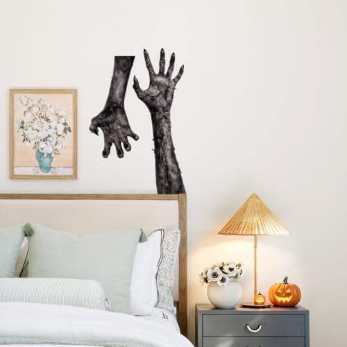 Zombie Hands Wall Decals Peel and Stick Halloween Wall Stickers, Creepy Monster Hand Removable Vinyl Wall Decor for Bedroom Party Decoration - Image 6