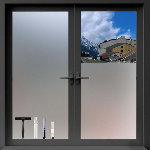 Frosted Glass Window Privacy Film with Tools, Pure, 29.6" x 118.1" by DERZGAO