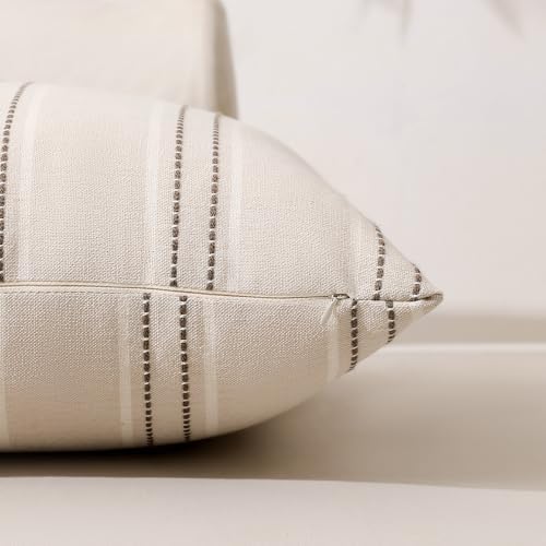 Hckot Striped Throw Pillow Covers 20x20 Set of 2 Charcoal Pillow Covers - Image 3