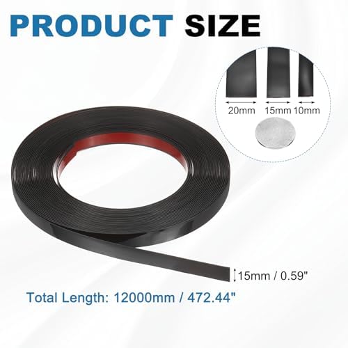 uxcell Black Peel and Stick Molding Trim, 0.6 Inch x 39.4 ft Self-Adhesive Mirror Tape, Flexible PVC Border Strip for Wall Decoration Tile Edge Ceiling Floor Frame Furniture Decoration - Image 2