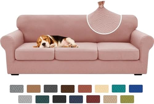 XINEAGE 3-Piece Stretch X-Large Sofa Cover, Washable Couch Covers for Dog by XINEAGE