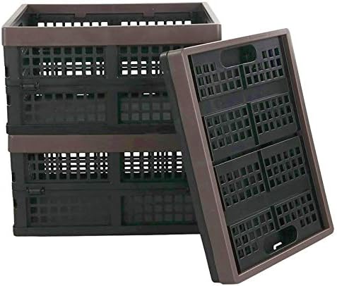 Kekow 15 L Black Plastic Collapsible Storage Basket, Folding Crates Storage, Set of 3 by Kekow