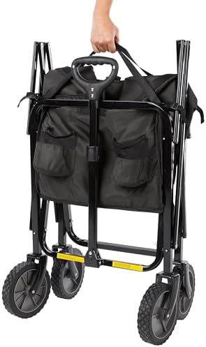 Amazon Basics Collapsible Heavy Duty Utility Wagon for Outdoor Sports, Camping, Garden, and Shopping, 265 Pounds Capacity, 27.6 x 40.9 x 20 inches, Black - Image 3