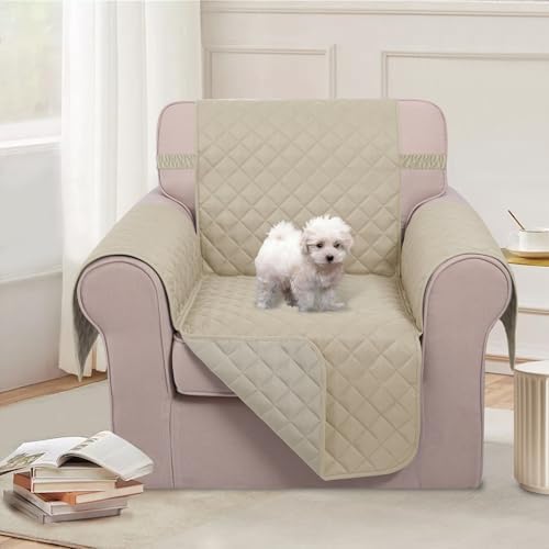 U-NICE HOME Reversible Recliner Chair Covers, Sand/Beige - Image 2