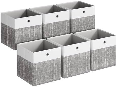 SONGMICS Storage Cubes, Set of 6 Foldable Organizer Boxes with Handles by SONGMICSbySONGMICSHOME