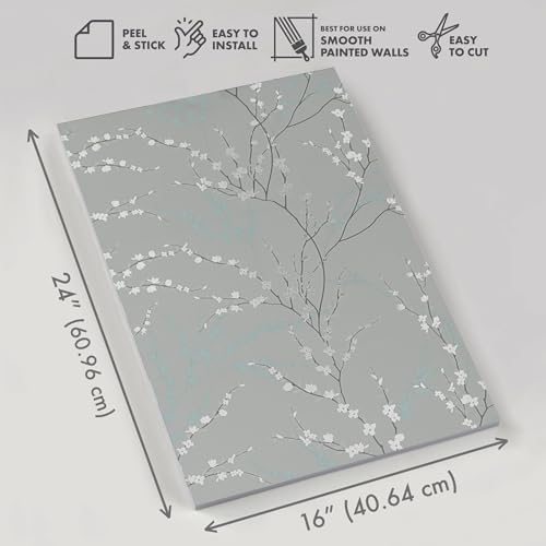 Peel and Stick Wallpaper Panels, West Coast Branch, 8-Pack | 16 x 24 in panel size; Covers up to 21.33 sq ft; Vinyl peel & stick; No paste needed; Great for walls, shelves & cabinets. - Image 4