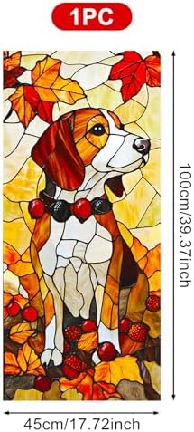HOMETITUTE Fall Beagle Dog Privacy Window Film Cling 17.7x39.3 PVC - Image 3