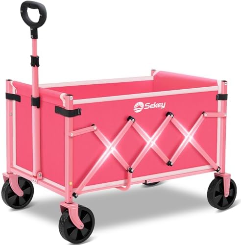 Sekey Lightweight Collapsible Wagon, 220 lb Capacity, Quick-Fold Cart by Sekey
