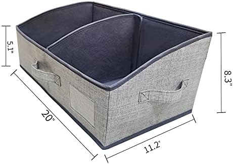 3 Packs Closet Storage Bins - Trapezoid Large Storage Box - Foldable Fabric Baskets for Organizing Clothes - Baby Toiletry, Toys, Towel, DVD, Book (Dark Grey, 20 x 11.2 x 8.3 inches) - Image 2