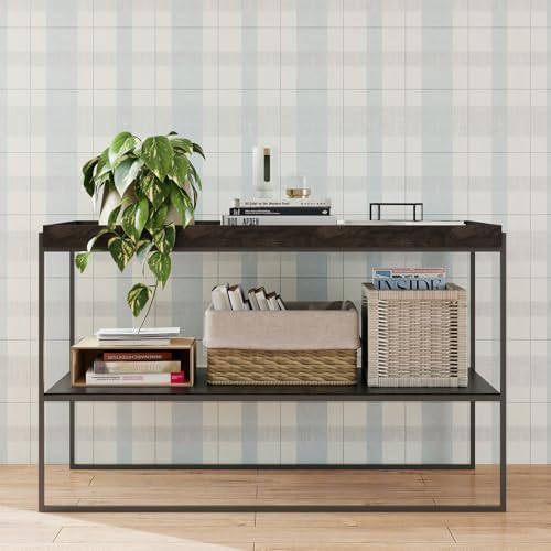 Timeet Modern Peel and Stick Wallpaper Wallpaper Blue Gray Boho Contact Paper Waterproof Self Adhesive Removable Textured Wall Paper for Bedroom Bathroom Cabinets Wall Decor Vinyl 17.3" x 80" - Image 5