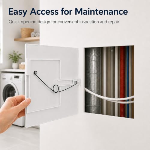 4 Pcs 12"x12" Adjustable Spring Loaded Access Panel for Drywall,Plastic Drywall Ceiling Access Panel for Plumbing,White Wall Hole Cover Plate Fits 7.5" x 8.5" to 12" x 12" Cutouts,Verify Opening Size - Image 6
