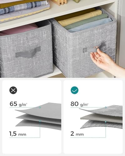 SONGMICS Storage Cubes, Set of 6, 11-Inch Foldable Closet Organizers - Image 6