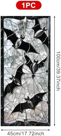 HOMETITUTE Halloween Gothic Flying Bat Privacy Window Cling 18x39 PVC - Image 3