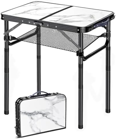 Folding TV Trays Foldable Dinner Tray Table, 3 Adjustable Height, 24"x 16" by Yriuat