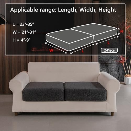 OHSIO Couch Cushion Covers for Sectional Sofa, Stretch Soft Sofa Slipcovers - Image 2