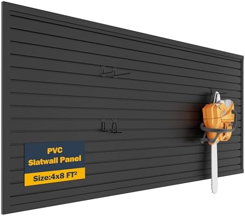 Slat Wall Paneling 4 x 8ft, Slatwall Garage Wall Organizer, Black by FOFARY