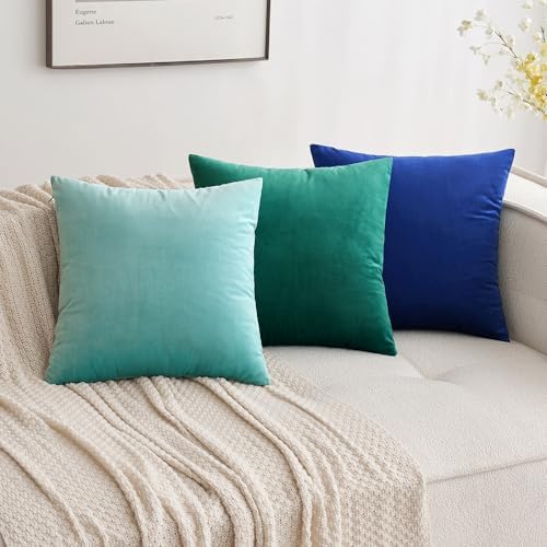 MIULEE Velvet Throw Pillow Covers 18x18 Inch Pack of 2 Royal Blue - Image 4