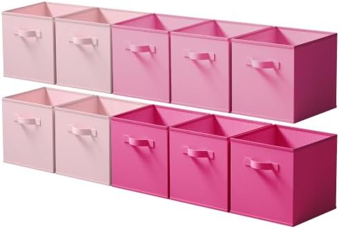 Cupic Cupid 10-Pack 11x11 Storage Cubes, Cube Organizer Bins, Pink Gradient by CupicCupid