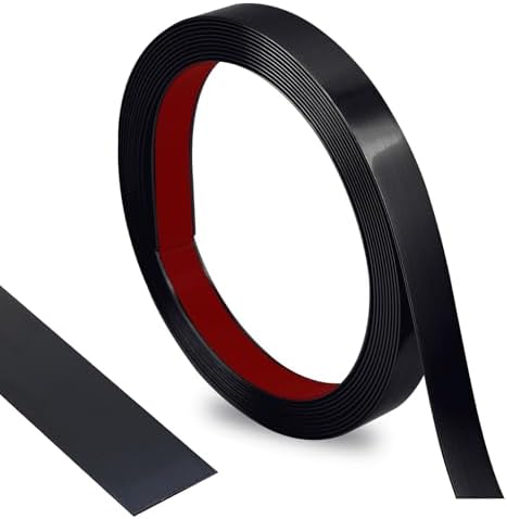 Lunghaa Peel and Stick Finish Molding Trim, Flexible Decoration Strip for Wall Tile Edge, Mirror, Cabinet, Furniture and DIY Home Decoration (Brushed Black, 16.4 ft x 0.4 in) by LunghaaHomeDecor