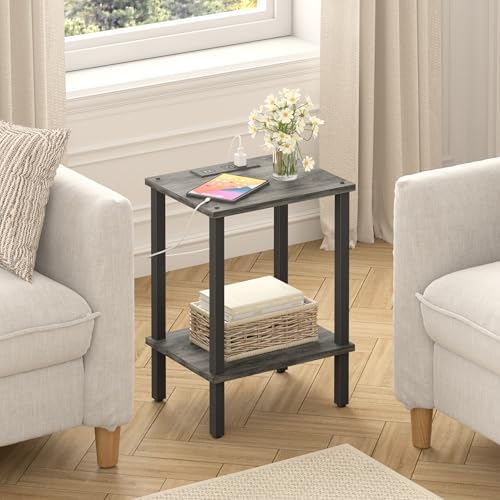 TUTOTAK End Table with Charging Station, Side Table, Nightstand - Image 6