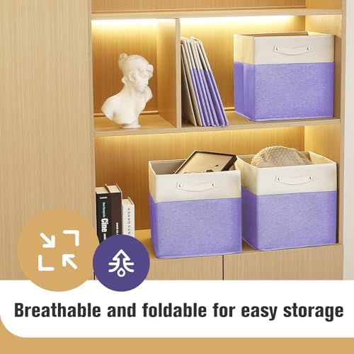 FinishingBo 13x13x13 Storage Cube Bins 6 Pack, Cube Shelf Baskets - Image 2
