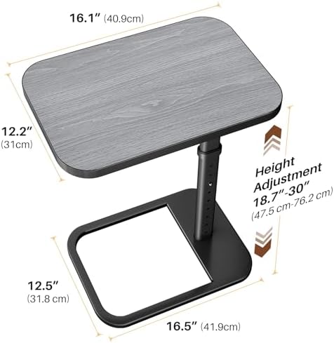 Adjustable Height TV Tray Table for Couch, Flip-Top Design - Image 2