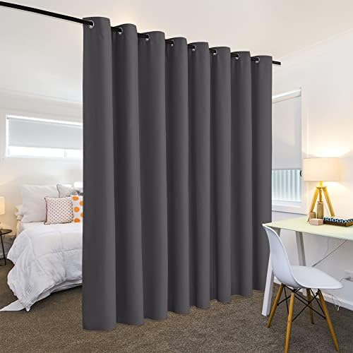 RYB HOME Gray Blackout Room Divider Curtain Large Wall Panel - Image 3