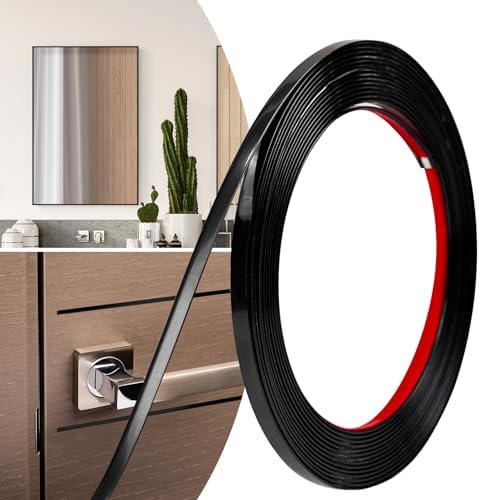 0.25in x 20Ft Peel and Stick Wall Molding Trim Matte Black by JSIWOTH