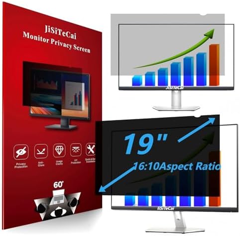 JiSiTeCai[2pack 19 Inch 16:10 Computer Privacy Screen Filter for Monitor - Privacy Shield and Anti-Glare Protector (19-16:10) by JiSiTeCai