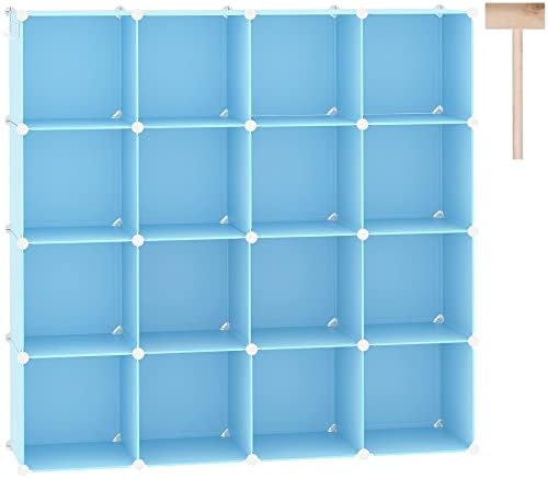 C&AHOME 16 Cube Storage Organizer Cube Shelves Units Storage Cubes, Blue by CAHOME