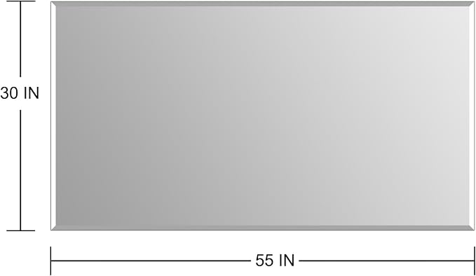 Frameless Wall Mirror 55” x 30“ Bathroom Mirror for Over Sink Beveled Edge - Image 4