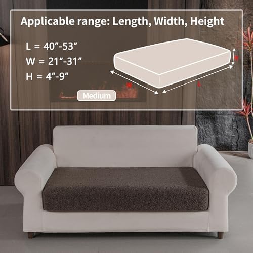OHSIO Couch Cushion Covers for Sectional Sofa, Stretch Soft Sofa Slipcovers - Image 2