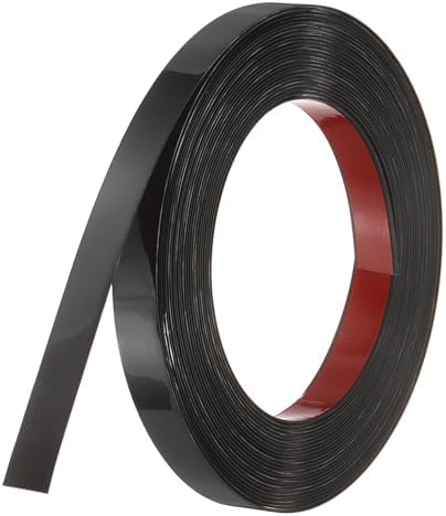 uxcell Black Peel and Stick Molding Trim, 0.8 Inch x 39.4 ft Self-Adhesive Mirror Tape, Flexible PVC Border Strip for Wall Decoration Tile Edge Ceiling Floor Frame Furniture Decoration by uxcell