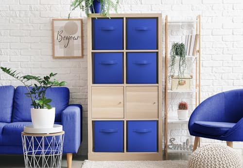 Sorbus Fabric Storage Cubes, 6-Pack Foldable Bins (11 Inch, Royal Blue) - Image 4