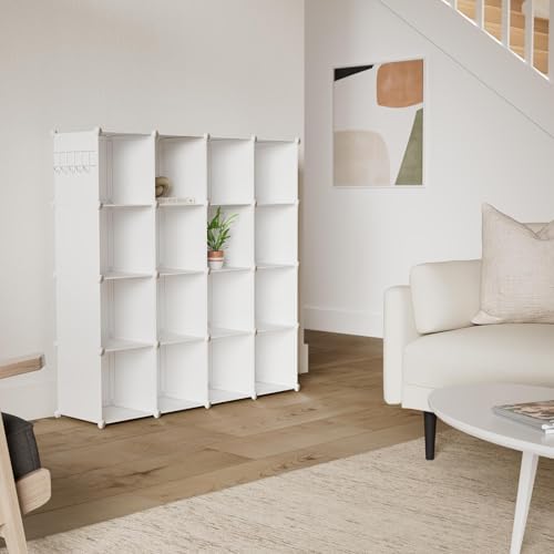 C&AHOME 16 Cube Storage Organizer Cube Shelves Units Storage Cubes, Milky - Image 2