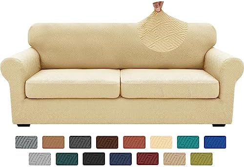 XINEAGE 3-Piece Stretch Sofa Cover, Washable Couch Covers for Dog by XINEAGE