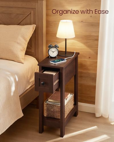 VASAGLE 2-Tier End Side Table, Small Accent Nightstand with Storage Drawer - Image 6