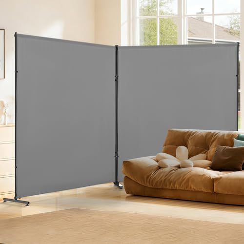 2 X Gray Room Divider/Privacy Panel 72"x72" with Height Adjustable Feet by YSEJOMP