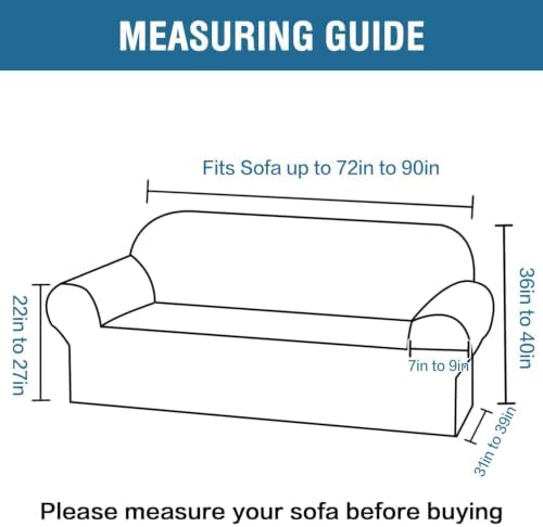 H.VERSAILTEX 1 Peice Stretch Velvet Sofa Covers for 3 Cushion Couch Covers Sofa Slipcovers Furniture Protector Soft, Crafted from Thick Comfy Rich Velour (Sofa 72"-90", Oatmeal) - Image 2