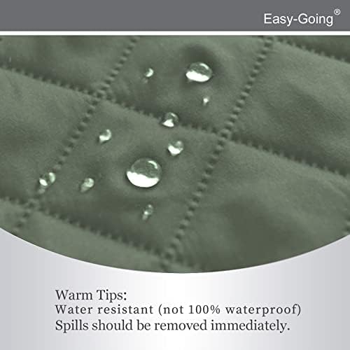 Easy-Going Recliner Chair Slipcover Reversible Sofa Cover Water Resistant Couch Cover Furniture Protector with Elastic Straps for Pets Dog (Recliner 22 inch, Greyish Green/Beige) - Image 4