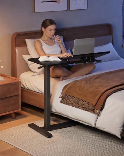 SANODESK 32''Overbed Table Gas Spring Lifting with Wheels&Tilting Desktop - Image 2